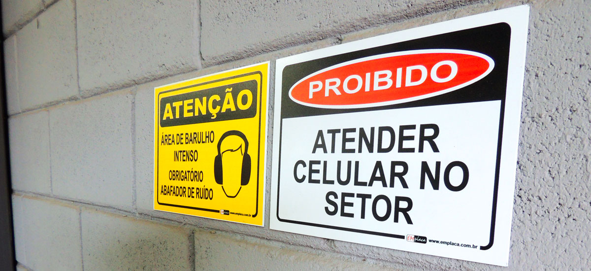 Placas de Sinalização de Segurança do Trabalho